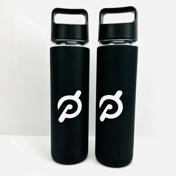 Non Slip Peloton Water Bottle Ounces New Black PELOTON GLASS WATER